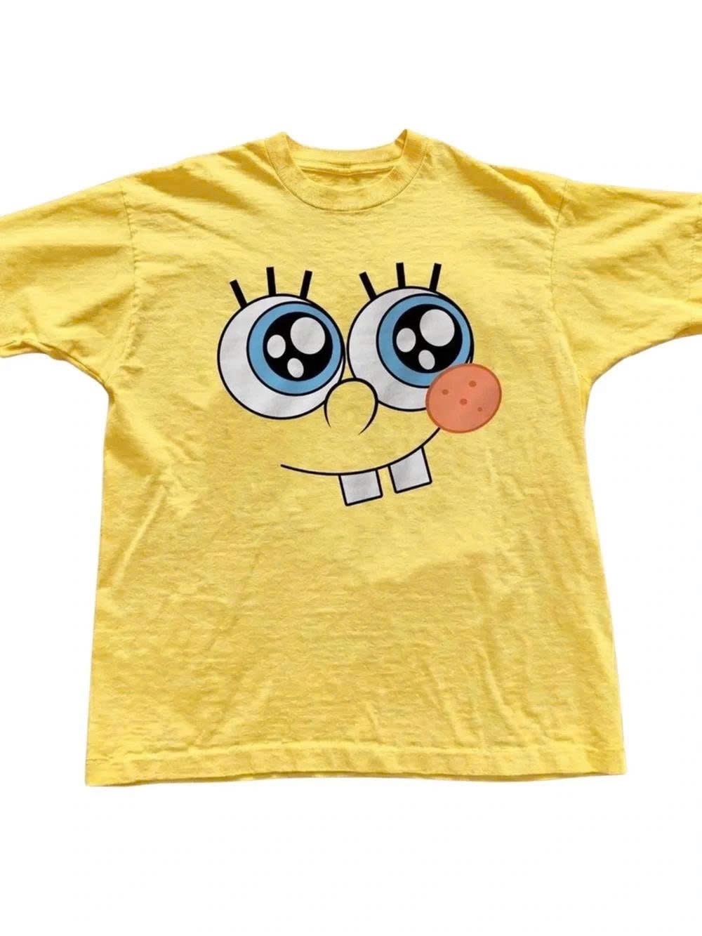 Yellow Short Sleeve Graphic Tee with Playful Face Print